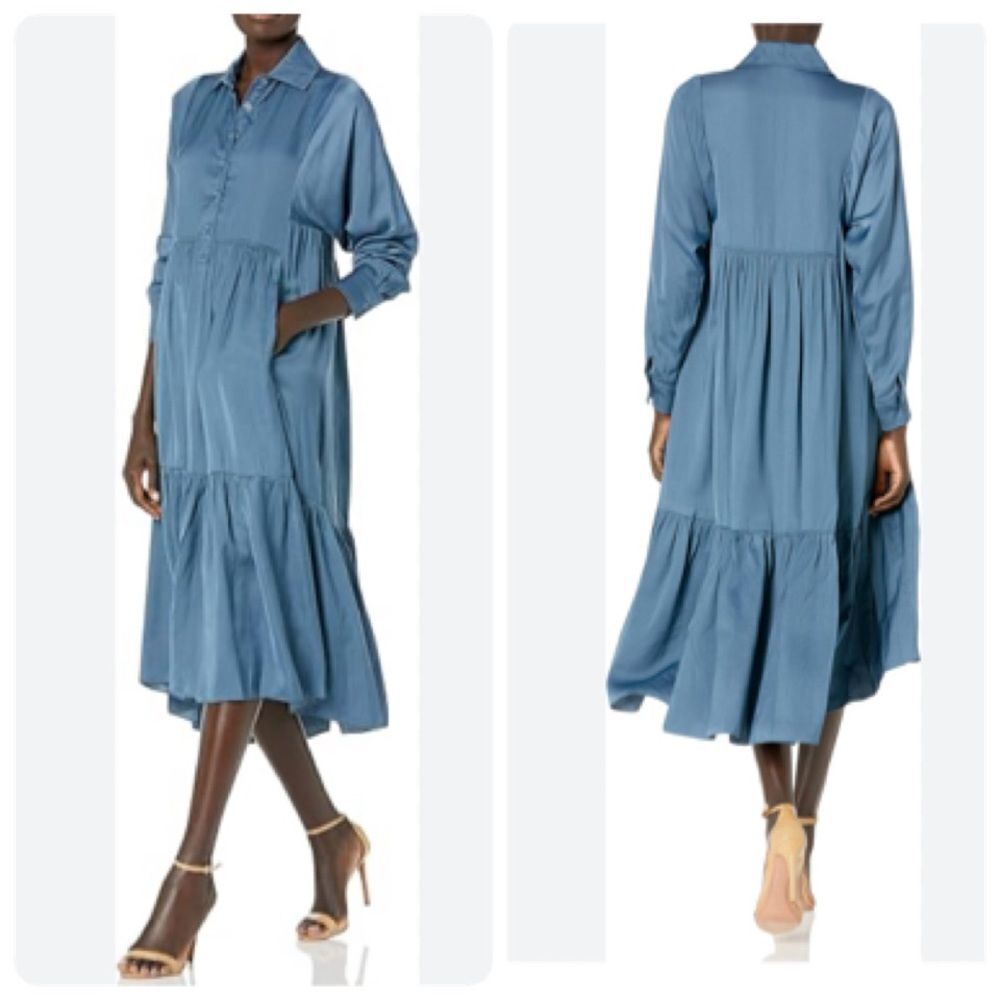 Taylor blue midi dress Sz 10 NWT - Picture 1 of 9